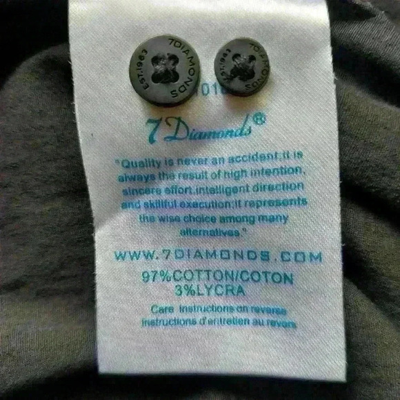 7 DIAMONDS MEN'S FITTED BLACK BUTTON-DOWN SHIRT. SIZE XL. - Picture 10 of 10